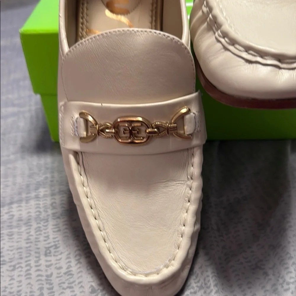 Sam Edelman Cream Leather Loafers - Picture 2 of 9